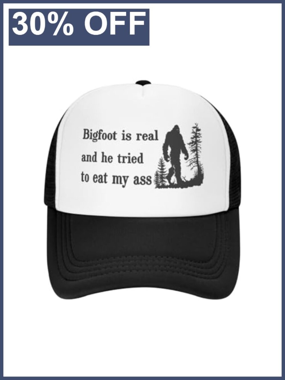 Funny Trucker Hat Snapback Mesh Back Bigfoot Humor Gift